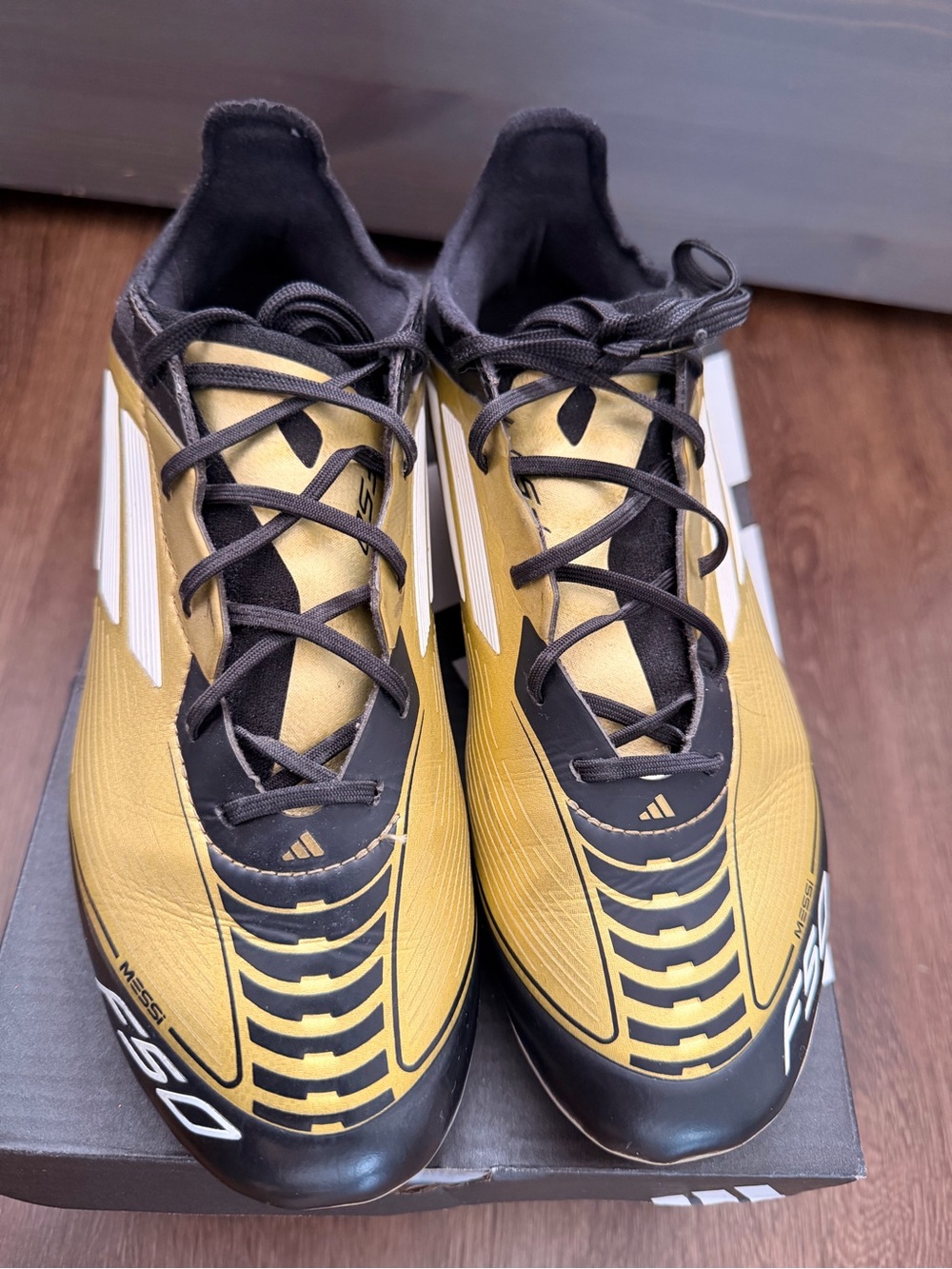 adidas boy  Black and Gold Soccer Cleats